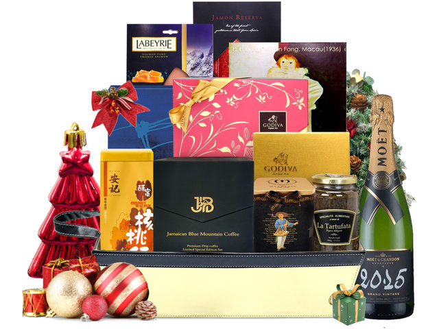 Christmas Gift Hamper - Christmas Permium Wine And Chocolate Gift Hamper M76 - XH1109A1 Photo