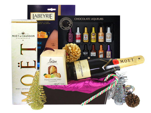 Wine n Food Hamper - Christmas Fancy Permium Champagne Gift Hamper E - L19181 Photo